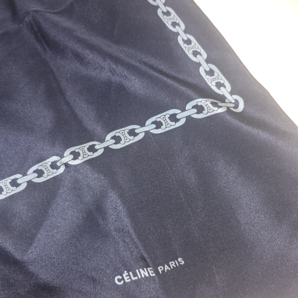 Celine Navy and Light Blue Scarf